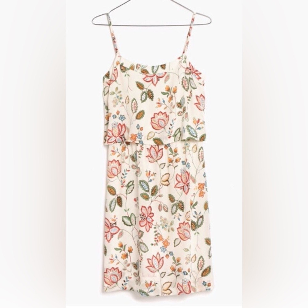 Madewell 100% silk overlay floral dress, size 2